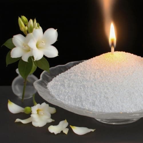 Aufien Candle Sand with Wicks,21.4 Oz Pearled Candle, DIY Bead Powder Sand Wax Making kit Refillable Non Toxic for Handmade, Wedding and Halloween Christmas Decorations White Orange Blossom Scented - Image 1