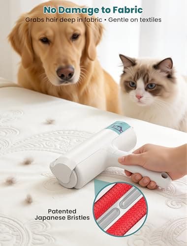 DELOMO Pet Hair Remover Roller: Reusable Lint Roller with Large Fur Bin - Portable Cat and Dog Hair Remover for Couch, Bedding, Car, Rugs & Furniture, Effective and Eco-Friendly, for Multi-Pet Homes - Thumbnail 6