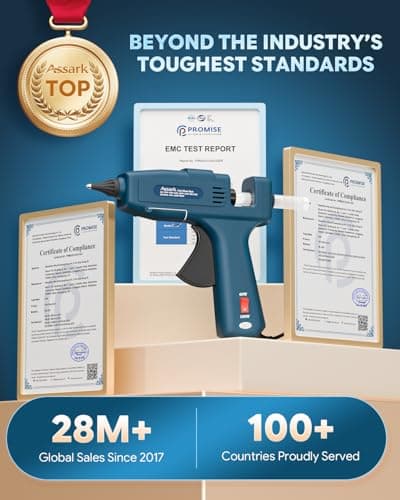 Dual Power 60/100W Hot Glue Gun, Fireproof Anti-Drip Fast Preheating Heavy Duty Industrial Glue Gun with 15 Glue Sticks, Adjustable Power for DIY Craft, Home Repair, Wood, Gift Wrapping - Thumbnail 5