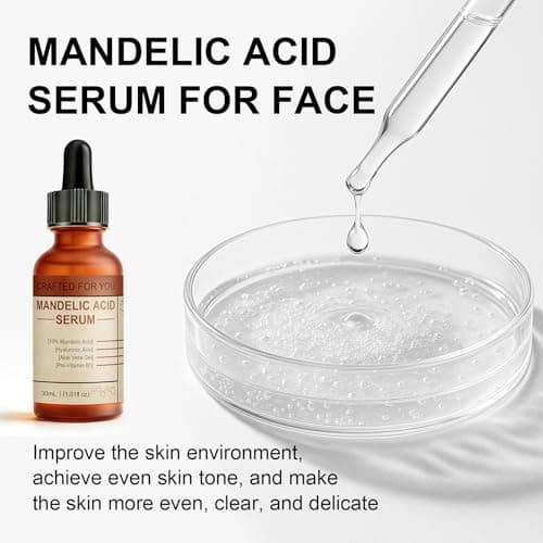Mandelic Acid Serum for Face - Gentle Exfoliating Serum with Niacinamide Camellia Extract and β-Glucan, Targeted for Fades Dark Spots, Anti-Aging & Refines Texture and Achieve Even Skin Tone - Thumbnail 2