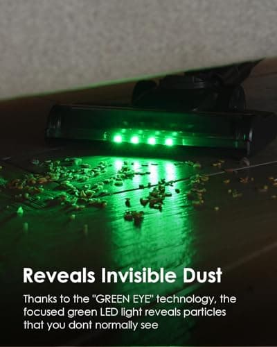 VersLife Cordless Vacuum Cleaner 500W/40KPA/40Mins, Lightweight Stick Vacuum with LED Display and Green Headlights, 6-Stages Filtration, Self-Standing Vacuum for Home Hard Floor Carpet, Silver - Thumbnail 2