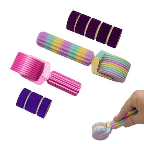 2-Pack Diamond Painting Roller Tool with Sponge Grip – Ergonomic Large & Small Brayer for 5D Diamond Art Accessories – Aesthetic Rainbow Roller for Pressing & Fixing Loose Drills - Image 1