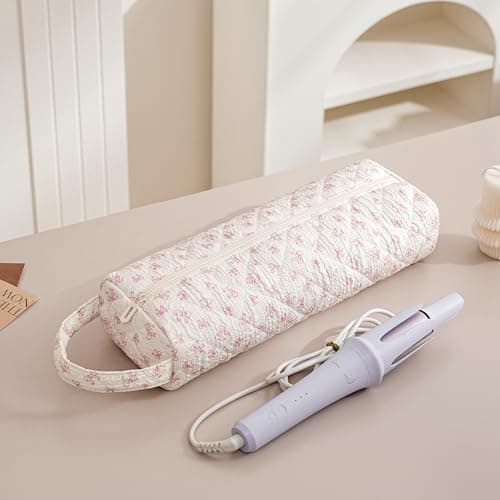 AMZMA Quilted Hair Dryer Travel Case, Portable Hair Tools Organizer for Curling Irons & Flat Irons, Soft Toiletry Storage Bag, Travel Essentials Gift for Women Girls - Thumbnail 6