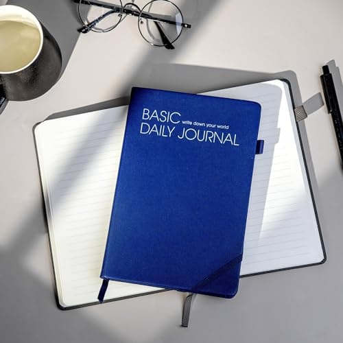 CAGIE A5 Lined Journal Notebook 256 Pages Journals for Writing with Pen Loop Hardcover Journaling Notebooks with Inner Pocket, 5.7" x 8.3", Blue - Thumbnail 2