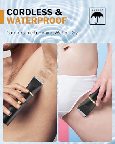 RAXMETRY Manscape Body Hair Trimmer for Men-3 in 1 Electric Razor Groin Groomer,IPX7 Waterproof,Versatile Hair Trimmer for Ball/Pubic/Chest/Beard/Nose,USB-C Rechargeable,Gifts for Him Dad - Thumbnail 6