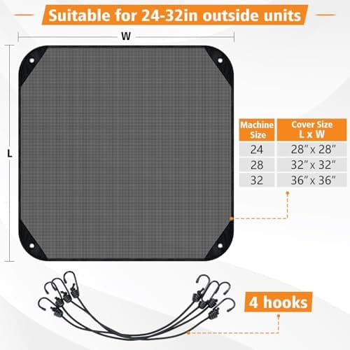 36'' X 36'' Central Air Conditioner Cover for Outside Units,Top Universal AC Unit Mesh Cover Outdoor,Breathable AC Condenser Covers for All Seasons - Thumbnail 2