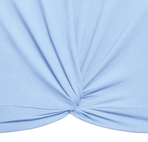 Lastshe Women's Plus Size Summer Crop Tops Short Sleeve Blouses Tie Front Tee T-Shirt Outfits,Light Blue,1X - Thumbnail 4