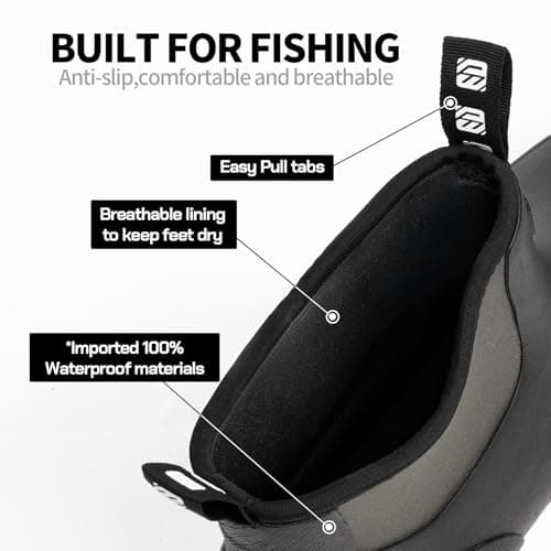 WOVENPAK Deck Boots for Men, Rain Boots Men, Waterproof Fishing Boot, Mens Deck Boots, Anti-slip Rubber Work Ankle Rain Boot Shoes for Outdoor Fishing, Boating, Size 11 - Thumbnail 4