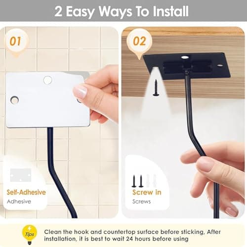 BJUTYEU Self-Adhesive Banana Hook, Grape Hook, Kitchen Banana Hanger, Keep Bananas Fresh Under The Cabinet, with Magnetic Absorption Storage Perfect Design 3 Pieces Black - Thumbnail 4