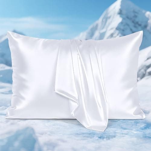 Avolare Silky Cooling Pillow Cases Set of 2, Arc-Chill 3.0 Pillow Cases Standard Size for Hot Sleepers,Gentle on Hair and Skin, Zipper Cooling Pillow Cover, Machine Washable, (White) - Image 1