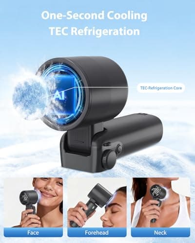 Portable Handheld Fan with Ice Cooling, Up to 13Hrs Rechargeable Personal Fan, Foldable Hand Held Pocket Mini Turbo Fans for Travel, Camping, Hiking, Beach, Office, Outdoor, Gifts for Women, Men - Thumbnail 2