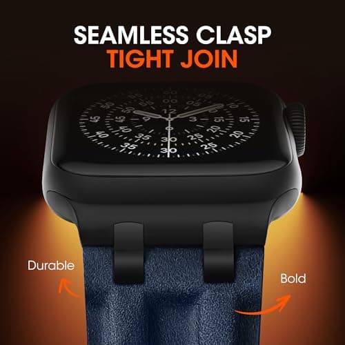 CDRCICI Vintage Leather Strap Compatible with Apple Watch Band 46mm 45mm 44mm 42mm 49mm for Men Women, Rugged Metal Connector Genuine Leather Replacement Strap for iWatch Series 11 10 9 8 7 6 5 4 3 SE Ultra 3 2 1 - Thumbnail 2