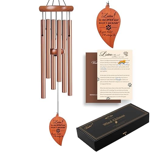 VENBEEL Pet Memorial Wind Chime, Dog Memorial Gifts for Loss of Dog, Pet Loss Sympathy Condolence Bereavement Passing Away Gift - Image 1