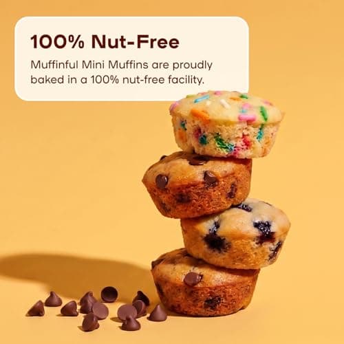 Muffinful Triple Blueberry Mini Muffins – Bakery Fresh Bite-Sized Treats – 60 Muffins Total (15 Packs of 4) – Less Sugar, Nothing Artificial, Individually Wrapped - Thumbnail 6