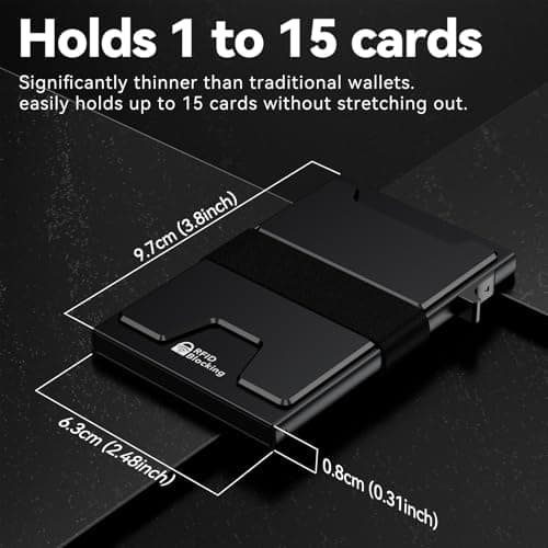 furid Smart Card Wallet for Men Slim: Minimalist Wallet For Men - RFID Blocking Pop Up Front Pocket Wallet, Metal Wallet 11 Card Holder - Thumbnail 2