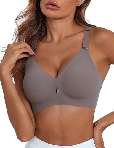 Push Up Bra No Underwire Wireless Comfortable Supportive Bras Full Coverage Tshirt Bra Bralettes Seamless Coffee 38 A B C D - Image 1