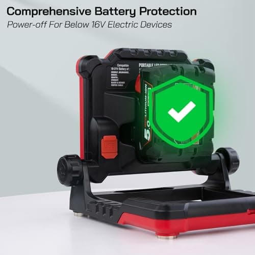 DAYATECH Cordless LED Work Light, 3500 LM, 25 W Compatible with DEWALT, Milwaukee, MAKITA 7Brands18-21V Power Tool Battery(Light Only) - Thumbnail 2