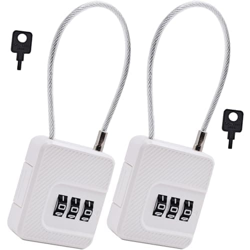 Bstsilver 2-Pack Combination Padlock, Indoor Gym Locker Lock w/ 3-Digit Code for Luggage Backpack Cabinet Toolbox Gate Hasp, Cable Latch for Travel Renter Office, Back to School Essential, Lightduty - Image 1