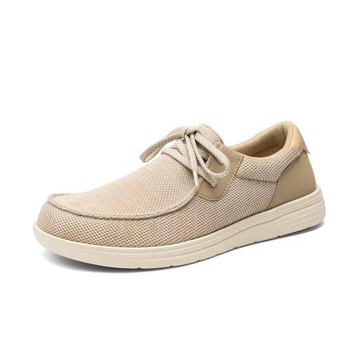 Bruno Marc Men's Wide Toe Box Arch Support Non Slip Casual Slip on Shoes Loafers for Men Lightweight Breathable Comfortable Shoes,Size 12,Beige,SBSP26003M - Image 1