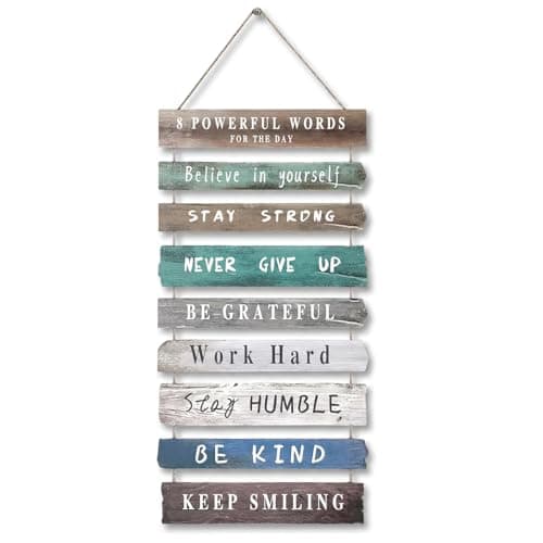 VDOR Inspirational Wall Art 8-Panel Wood Signs 12x24 for Office Home Decor