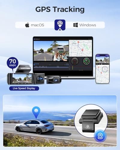 AZDOME M550 Max 4K 3 Channel Dash Cam, Dual STARVIS Sensors, 4K+2.5K+1080P Front and Rear Inside Triple Car Camera, Built-in WiFi GPS, 64GB Card Included, IR Night Vision, Ride Share Accessories - Thumbnail 6