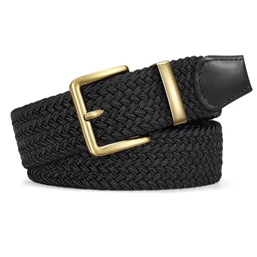 JASGOOD Braided Belt Women Stretch Woven Belts for Golf Elastic Casual 1 3/8" Jeans Shorts Pants - Image 1