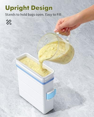 iCASA Soup Cubes Freezer Mold - 6 Cup Freezer Food Block Maker, Meal Prep Bag Container to Freeze Soups, Sauces, Leftovers & Bone Broth, Compatible with Gallon Freezer Food Storage Bag, Large - Thumbnail 3