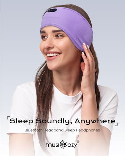 MUSICOZY Sleep Headphones Bamboo Cotton Headband, Wireless Bluetooth 5.4 Headphones for Sleeping Side Sleepers, Sleeping Headband for Men & Women, Ideal Gift for Travel, Workout, Yoga - Thumbnail 6