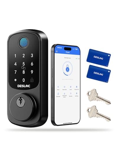 DESLOC B200 Fingerprint Smart Door Lock with App Control, Keyless Entry Deadbolt for Front Door, Auto Lock, Touchscreen Keypad, 8 Unlock Methods, USB-C Backup Power, 12-Month Battery, BHMA Grade3 - Image 1