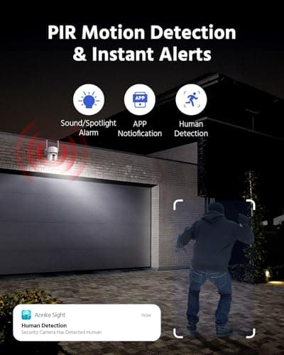 ANNKE 4MP Solar Security Cameras Wireless Outdoor, 5MP 4 Cam-Kit Home Security Camera System, 360°View, Color Night Vision, 2.4&5G WiFi, 2-Way Audio, AI Human Detection, Home Hub & 128GB Memory Card - Thumbnail 4