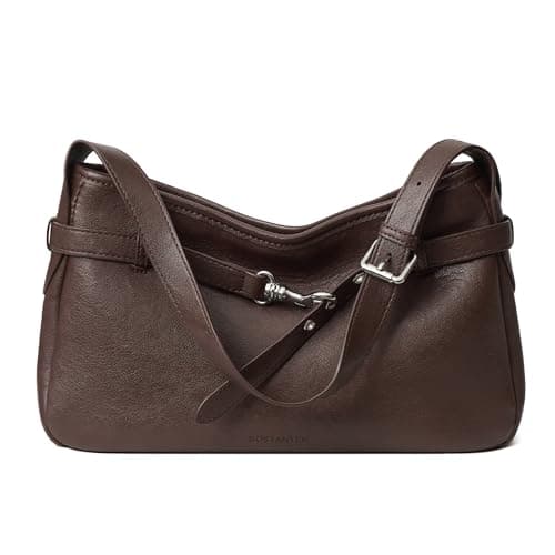 BOSTANTEN Medium Vegan Leather Shoulder Handbag for Women Vintage Lightweight Hobo Purse with Adjustable Wide Strap for Work - Image 1
