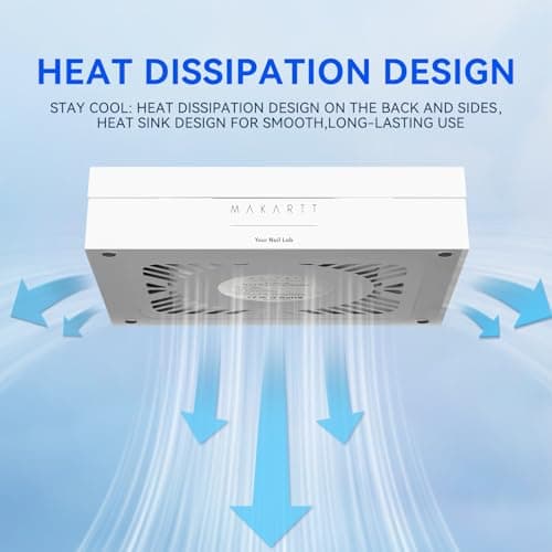 Makartt Nail Dust Collector - Dust Collector Nail Tech Quite SYMPHONEE Dust Extractor Vacuum for Acrylic & Gel Nails Plug-in Ultra Thin Portable with Reusable Filter White - Thumbnail 4