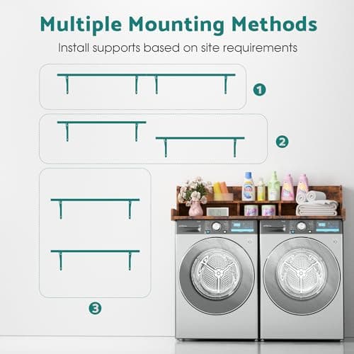 Washer Dryer Countertop, Laundry Countertop Over Washer And Dryer, Washer And Dryer Covers For The Top For Laundry Room Organization, Washer And Dryer Countertop Shelves (Oka Brown, 53.9*27.5*12) - Thumbnail 6