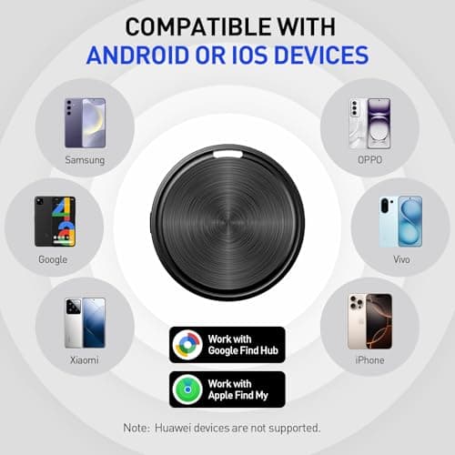 Air Tags-4 Pack Tracker Tag for iOS and Android, Work with Google Find Hub & Apple Find My APP, Long Battery Life, for Keys/Luggage/Suitcase/Backpack/Wallet, Black - Thumbnail 2
