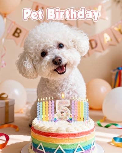 Birthday Candles for Cake, Pink Number Candles, Cake Candles with Greeting Card for Birthday Party Wedding Anniversary Celebrations（5 Candle,White Number Macaron） - Thumbnail 4