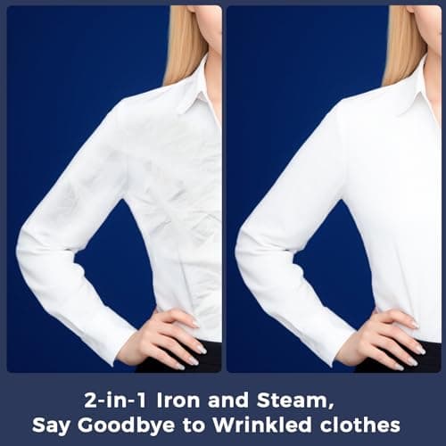 Portable Travel Steamer for Clothes, Fast Wrinkle Remover Garment Steamer for Home & Travel, 2-in-1 Iron & Steam with 90°Rotatable Head, Handheld Iron Steamer with 100ml Water Tank - Thumbnail 3