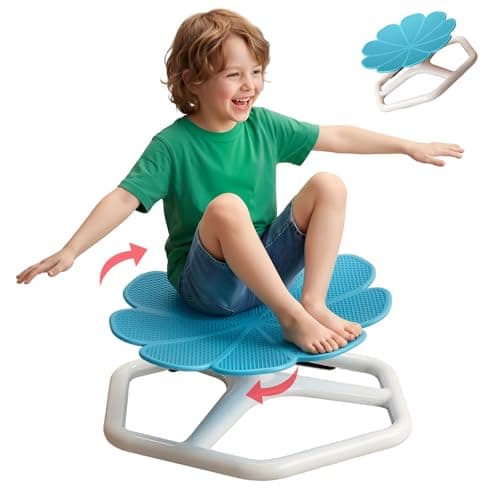 KYZDZQ Spinning Chair for Autistic Kids,Sensory Swivel Chair, 220LBS Weight Capacity, Sensory Toy for ADHD & Autism 3-6 Years Children,Training Body Coordination, Metal Base Non-Slip Design (Blue) - Image 1