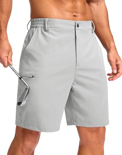 G Gradual Men's Casual Shorts 7"/ 9" Lightweight 4 Pockets Stretch Quick-Dry Summer Shorts for Golf Work Hiking Trips (7", Bright Gray, S) - Image 1