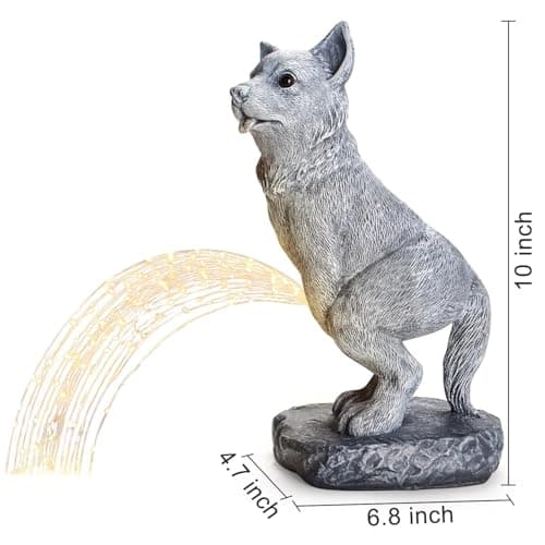 VOFSTAND Dog Statue Garden Statue with Solar LED Light - Thumbnail 3