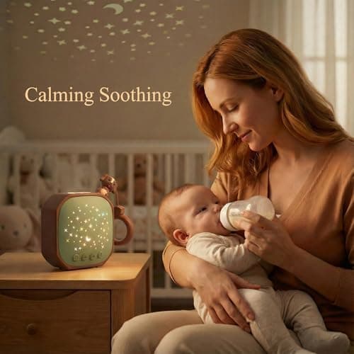 White Noise Sound Machine Baby with Star Projector | Portable Sleep Aid Lullaby Music for Baby Sleeping | Soothing Sound Machine for Nursery, Car Travel, Bedroom Crib, Kids Gifts (Puppy) - Thumbnail 3