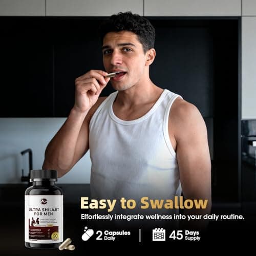 M inch Shilajit for Men, 10-in-1 Booster for Men - Stamina, Vitality & Strength Booster, Male Enhancing Supplement with Ashwagandha, Tong*kat Ali & Tri*bulus Terrestris Extract, 90 Vegan Capsules - Thumbnail 6