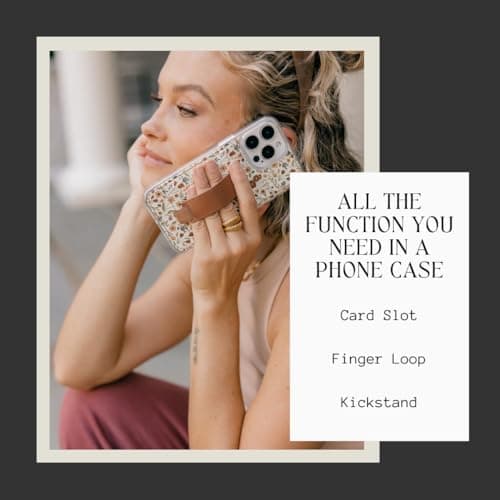 Walli Cases for iPhone 16 Pro Case Aesthetic Wallet Phone Case Card Holder, Securely Holds up to 2 Cards - Cute, Trendy Phone Cover for Women, fits iPhone 16 Pro, with Kickstand & Finger Strap - Thumbnail 4