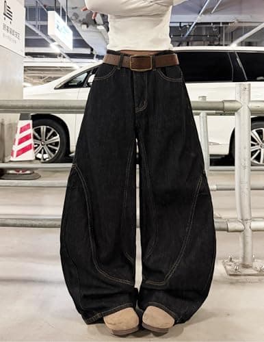 MaxOpen Women's Y2k Hip Hop Baggy Jeans - Thumbnail 3