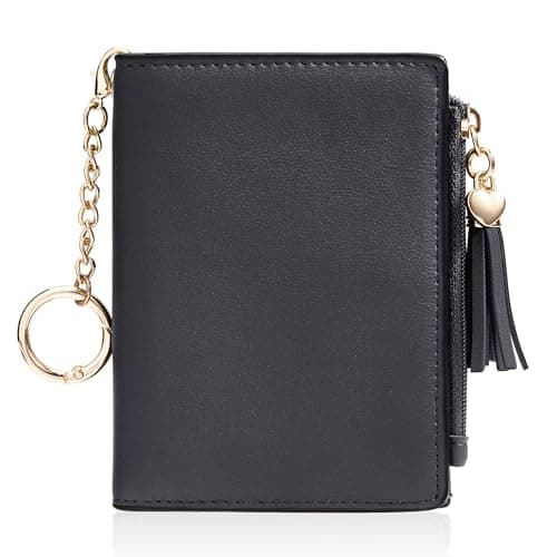 Gostwo Small Wallets for Women, Stylish Womens Wallet with ID Window, Zippered Coin Pocket and Tassel. Cute RFID Wallet for Women, ideal for Teen Girls, Commuters, and Women for Daily Use - Image 1