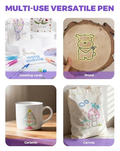 JusArt Outline Sparkle Markers, 18 Metallic Shimmer Pens for Adult Coloring, Cool Fun Drawing Supplies for Valentines Day, Easter, Christmas, Halloween - Thumbnail 5