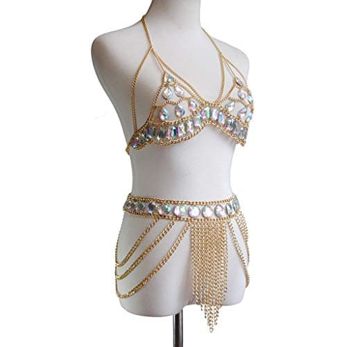 Connie Cloris Women's Sexy Suit Body Chain (E-Gold Colour) - Thumbnail 3