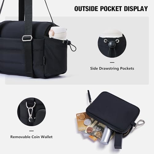 ROULENS Small Gym Bag for Women 2 Set Mini Gym Duffle Bag with Wet Compartment and Coin Wallet, Gym Tote Bag for Workout/Sport/Travel - Thumbnail 4
