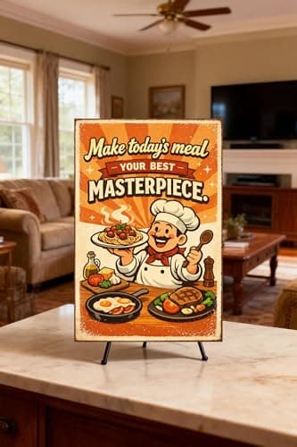 Make Todays Meal Your Best Masterpiece Tin Sign Vintage Kitchen Wall Decor Retro Chef Cooking Quote Metal Poster Farmhouse Culinary Art 8x12 Inch Food Lover Home Cafe Wall Display - Thumbnail 2