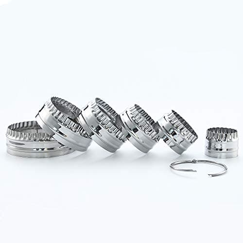 SurgeHai Fluted Cookie Cutters- Round Biscuit Cutters Set of 6 Pieces, Double Sided Fluted and Plain Edge Cookie Cutters, Stainless Steel - Thumbnail 4