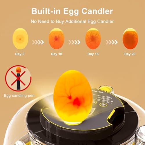 IBKINXX Incubator for Hatching Eggs-18 Egg Capacity, Automatic Egg Turner, Temperature & Humidity Control, 360° Viewing for Chicken, Duck and Quail Eggs - Thumbnail 2